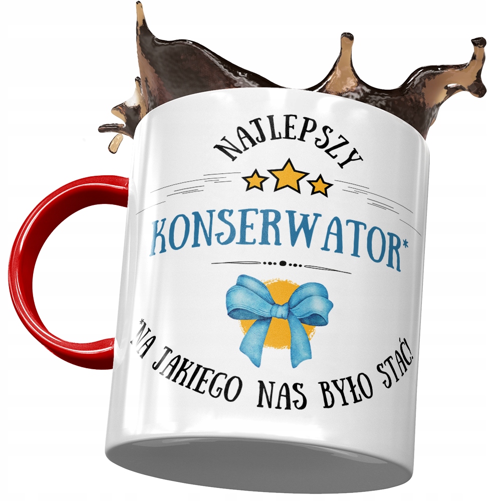 Kubek Czerwony Dla Konserwatora Najlepszy Prezent Z Nadrukiem Ze Zdjęciem