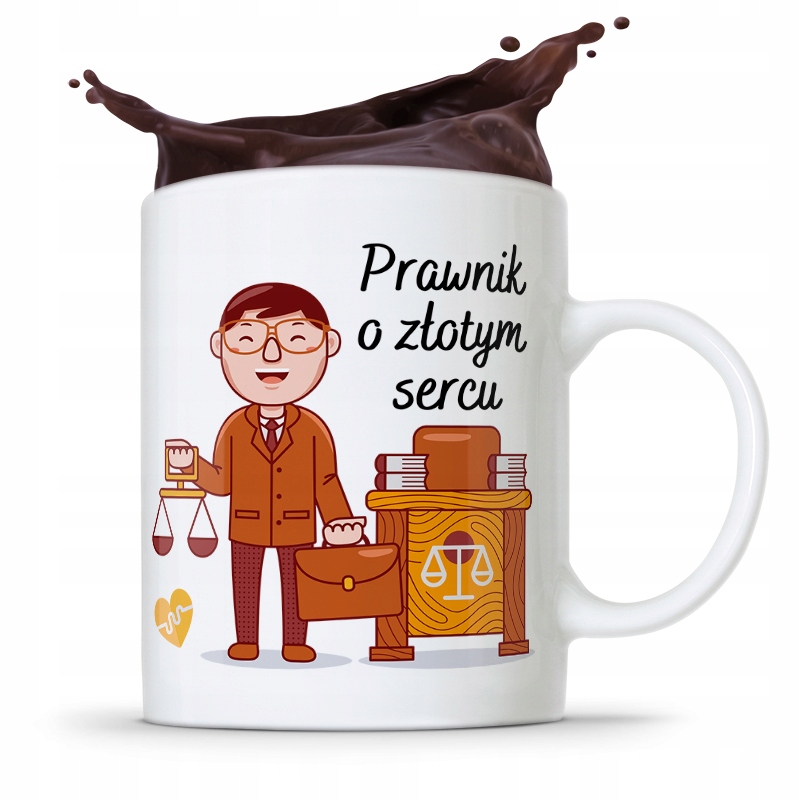 Kubek Prawnika Mecenasa Prawnik O Złotym Sercu Z Nadrukiem Ze Zdjęciem