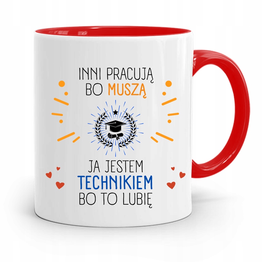 Dla Technika Kubek Czerwony Prezent Z Nadrukiem Ze Zdjęciem