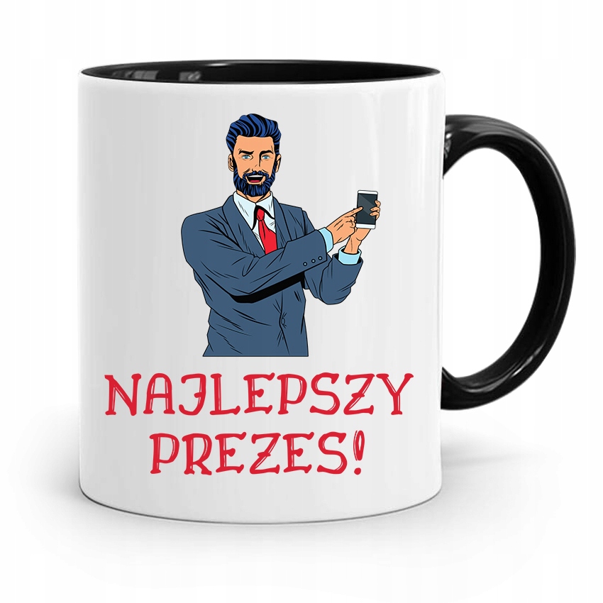 Dla Prezesa Viceprezesa Kubek Czarny Na Prezent Z Nadrukiem Ze Zdjęciem