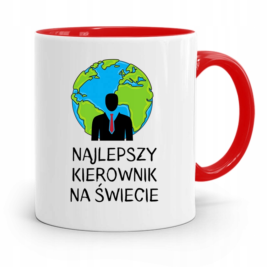 Kubek Czerwony Dla Kierownika Najlepszy Kierownik Z Nadrukiem Ze Zdjęciem