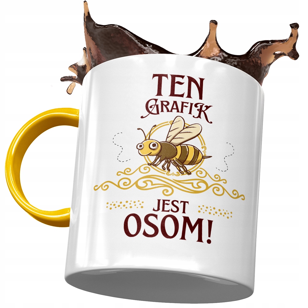 Kubek Żółty Dla Grafika Ten Grafik Jest Osom Z Nadrukiem Ze Zdjęciem