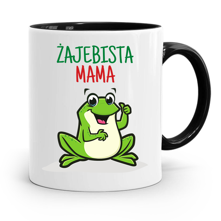 Kubek Czarny Prezent Dla Żajebistej Mamy Matki Z Nadrukiem Ze Zdjęciem