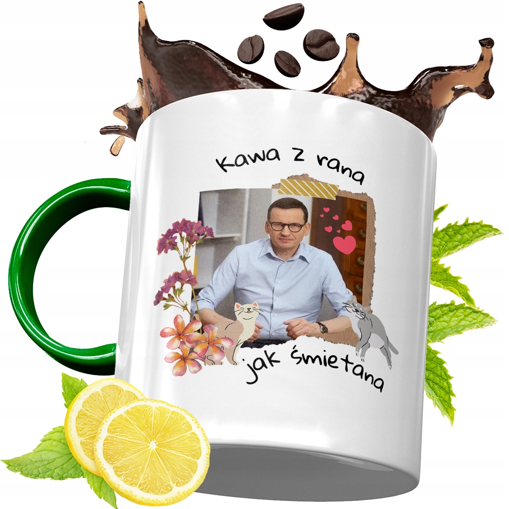 Kubek Zielony Mateusz Morawiecki Na Prezent Z Nadrukiem Ze Zdjęciem