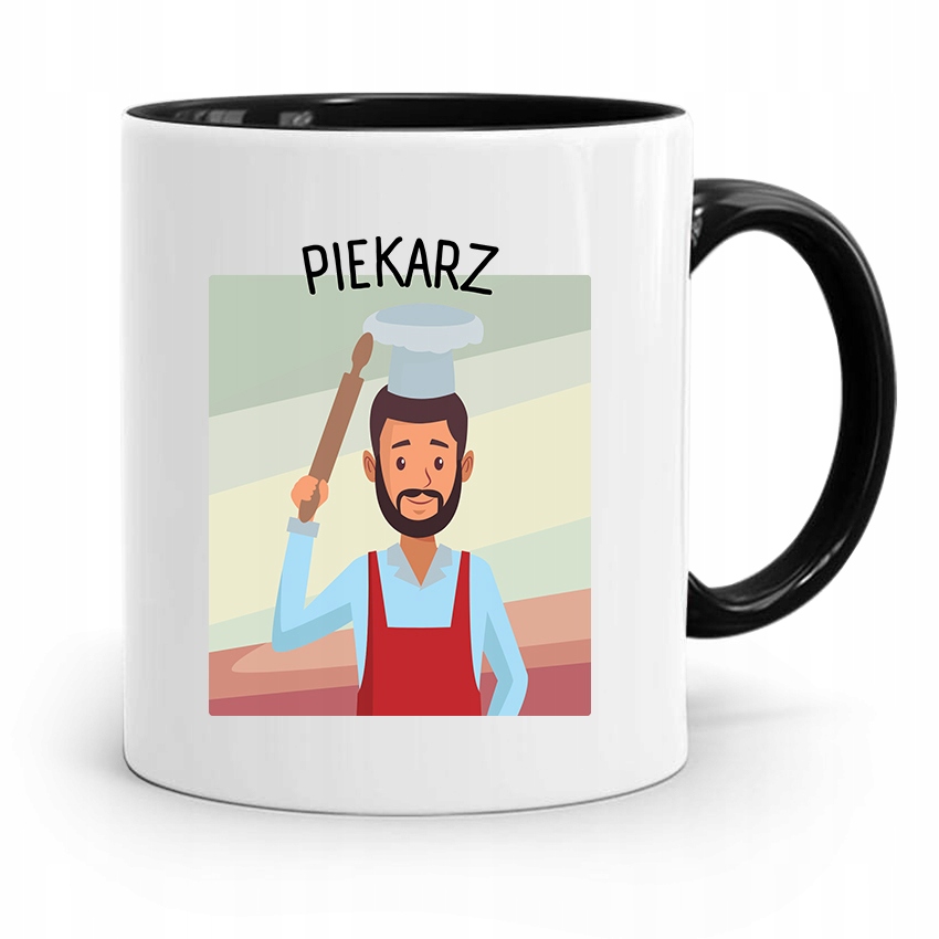 Kubek Czarny Prezent Dla Najlepszego Piekarza Z Nadrukiem Ze Zdjęciem