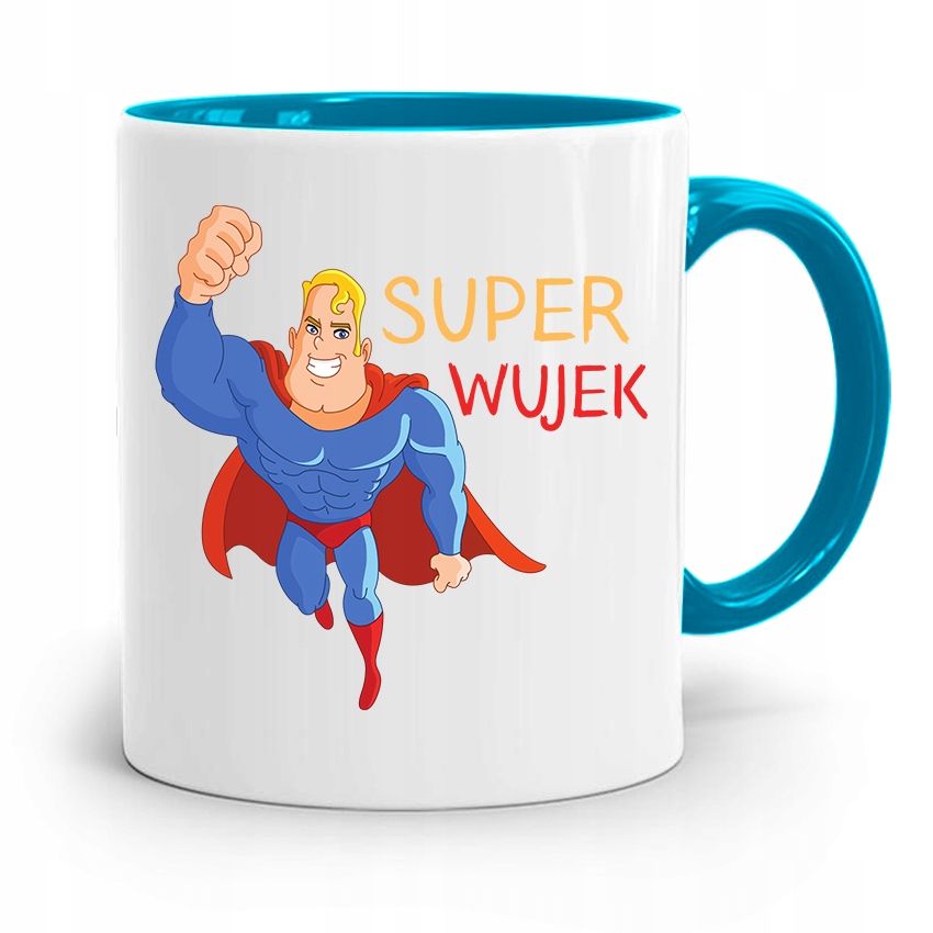 Kubek Błękitny Prezent Dla Wujka Super Wujek Z Nadrukiem Ze Zdjęciem