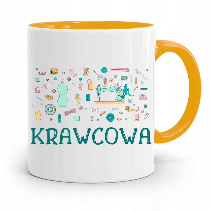 Kubek Żółty Dla Krawcowej Krawcowa Prezent Z Nadrukiem Ze Zdjęciem