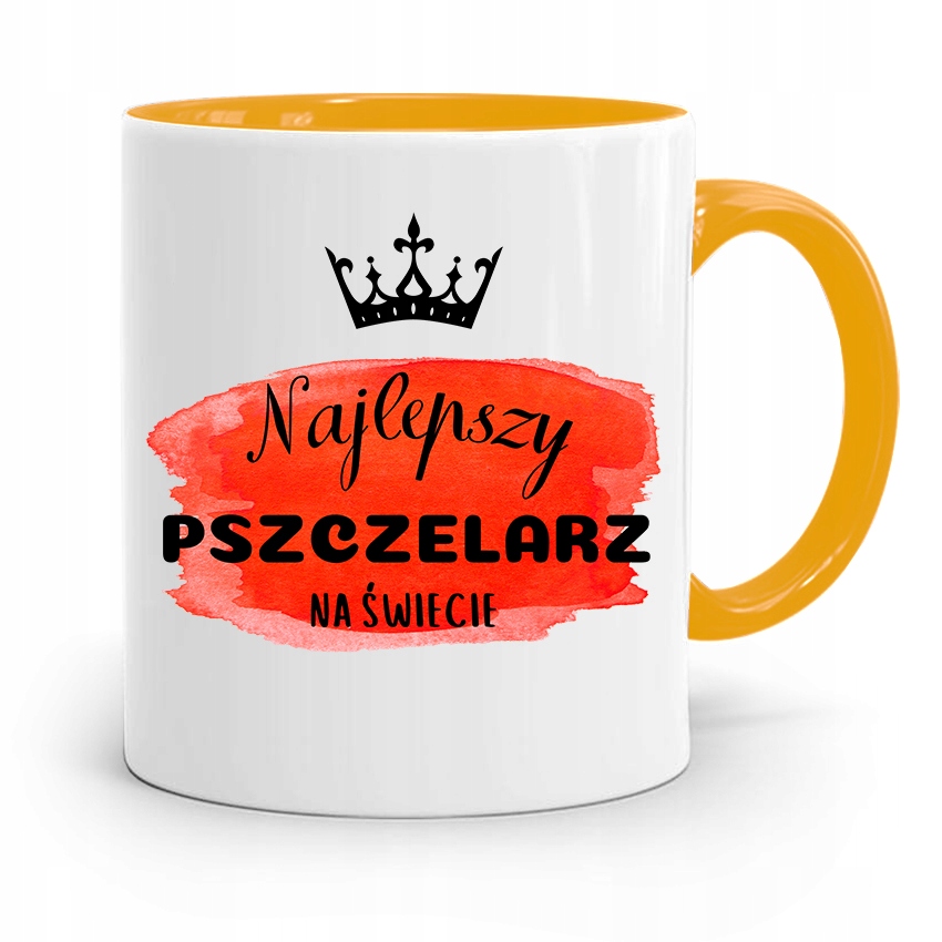 Kubek Zółty Dla Pszczelarza Najlepszy Na Świecie Z Nadrukiem Ze Zdjęciem