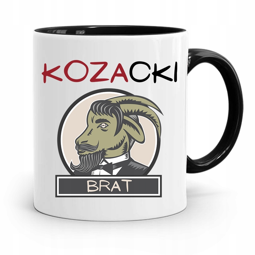 Kubek Czarny Prezent Dla Brata Kozacki Brat Z Nadrukiem Ze Zdjęciem