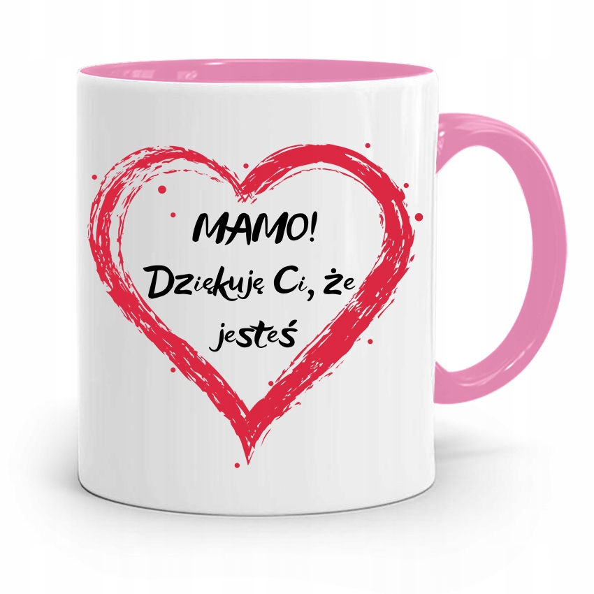 Kubek Różowy Prezent Dla Mamy Mamo Dziękuje Ci Z Nadrukiem Ze Zdjęciem