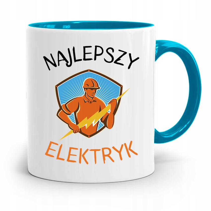 Kubek Błękitny Dla Najlepszego Elektryka Prezent Z Nadrukiem Ze Zdjęciem