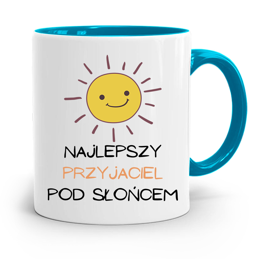 Kubek Błękitny Przyjaciela Najlepszy Pod Słońcem Z Nadrukiem Ze Zdjęciem