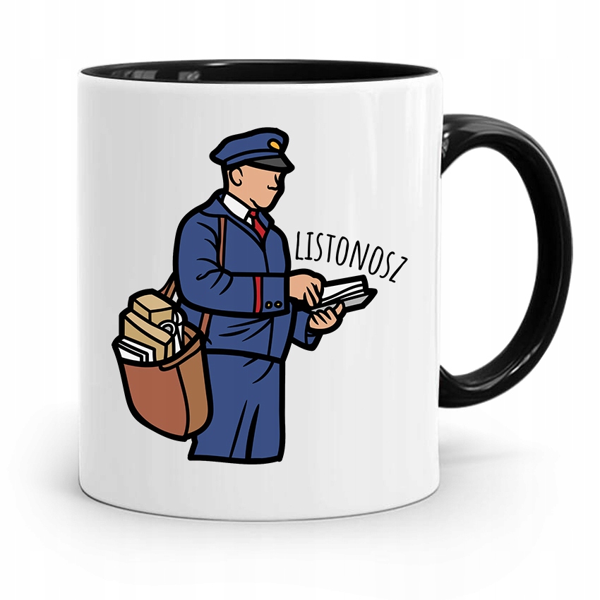 Kubek Czarny Dla Listonosza Listonosz Prezent Z Nadrukiem Ze Zdjęciem