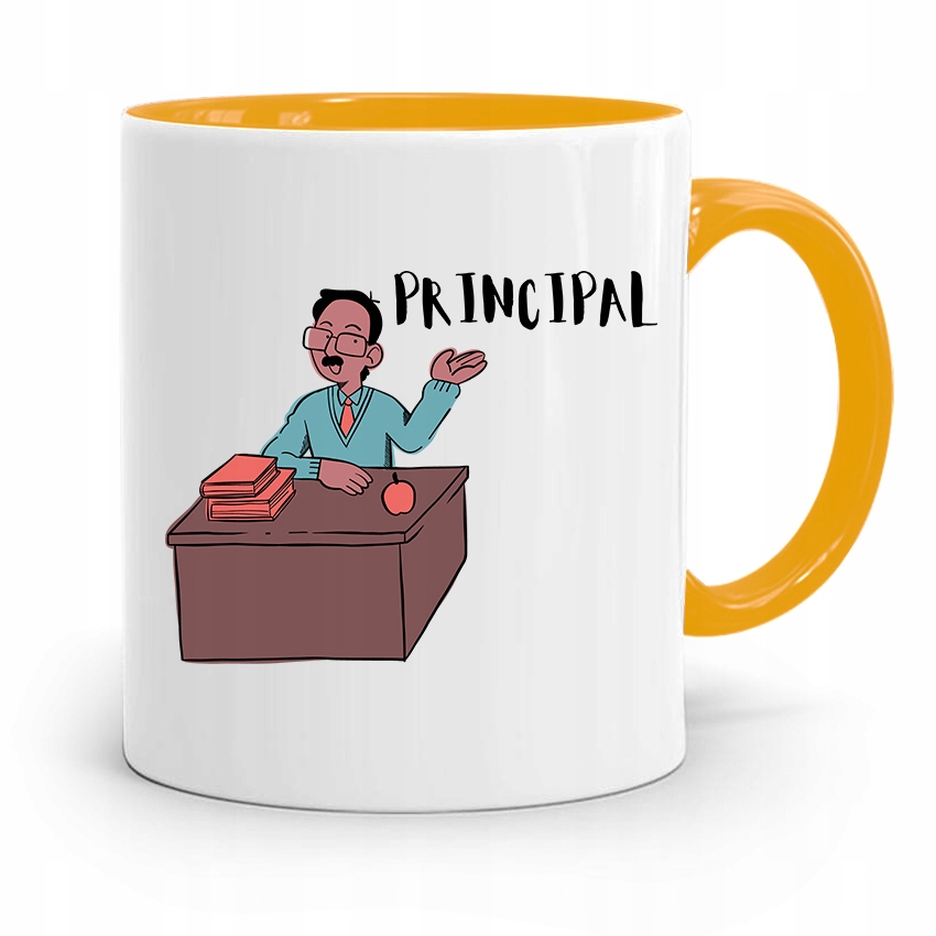 Dla Dyrektora Kubek Żółty Principal Prezent Z Nadrukiem Ze Zdjęciem