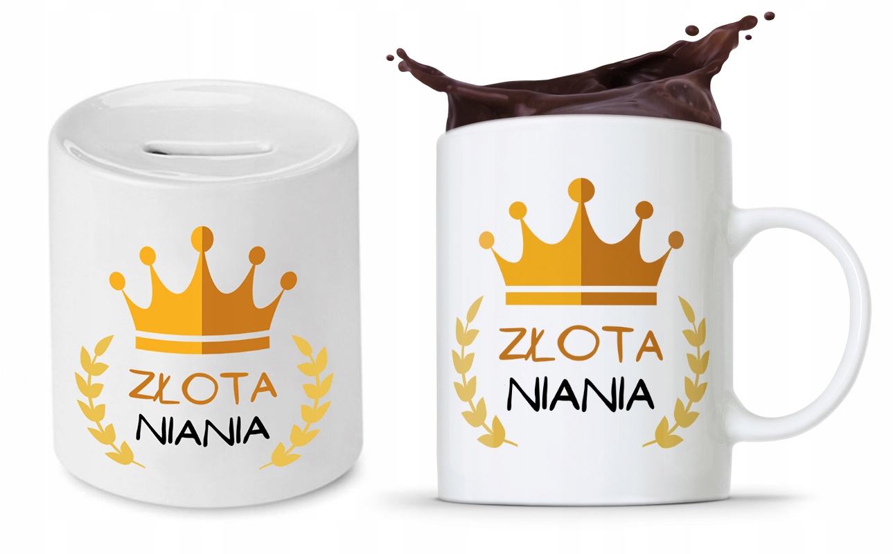 Zestaw Dla Niani Opiekunki Kubek + Skarbonka Z Nadrukiem Ze Zdjęciem