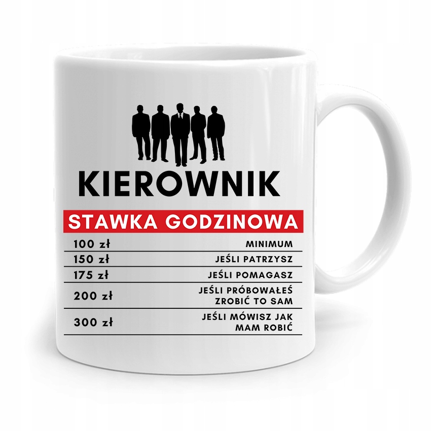 Kubek Prezent Dla Kierownika Stawka Godzinowa Z Nadrukiem Ze Zdjęciem