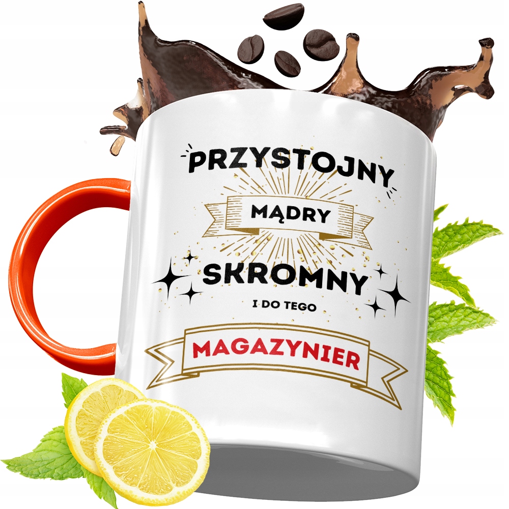 Kubek Pomarańczowy Dla Magazyniera Prezent Z Nadrukiem Ze Zdjęciem