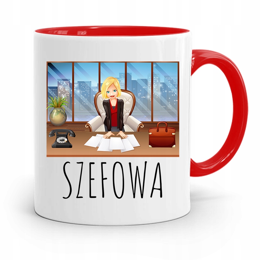 Kubek Czerwony Dla Szefowa Prezent Z Nadrukiem Ze Zdjęciem