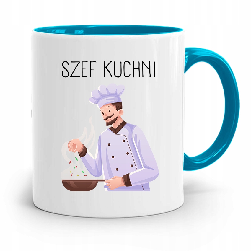 Kubek Błękitny Dla Kucharza Szef Kuchni Prezent Z Nadrukiem Ze Zdjęciem