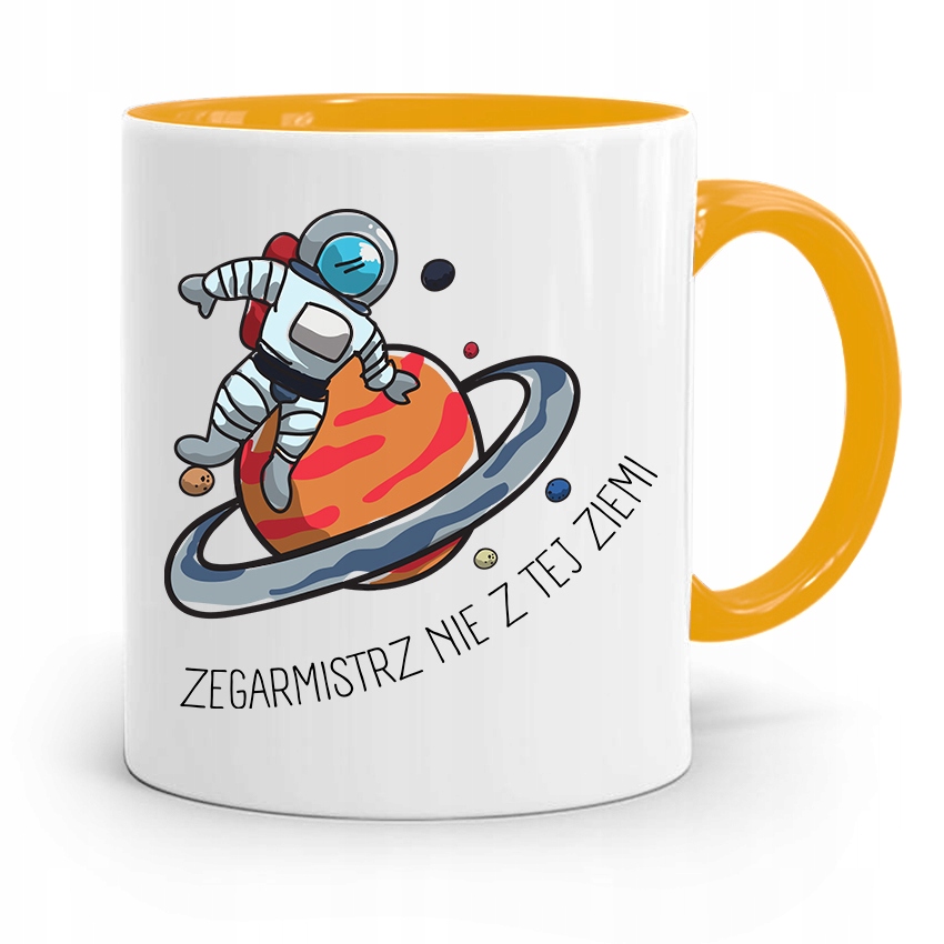 Kubek Żółty Dla Zegarmistrza Nie Z Tej Ziemi Z Nadrukiem Ze Zdjęciem