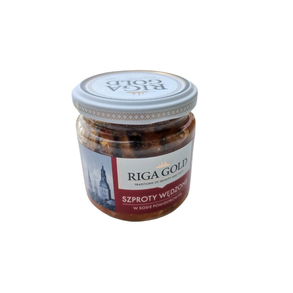 Szproty wędzone w sosie pomidorowym “Riga Gold” 185g