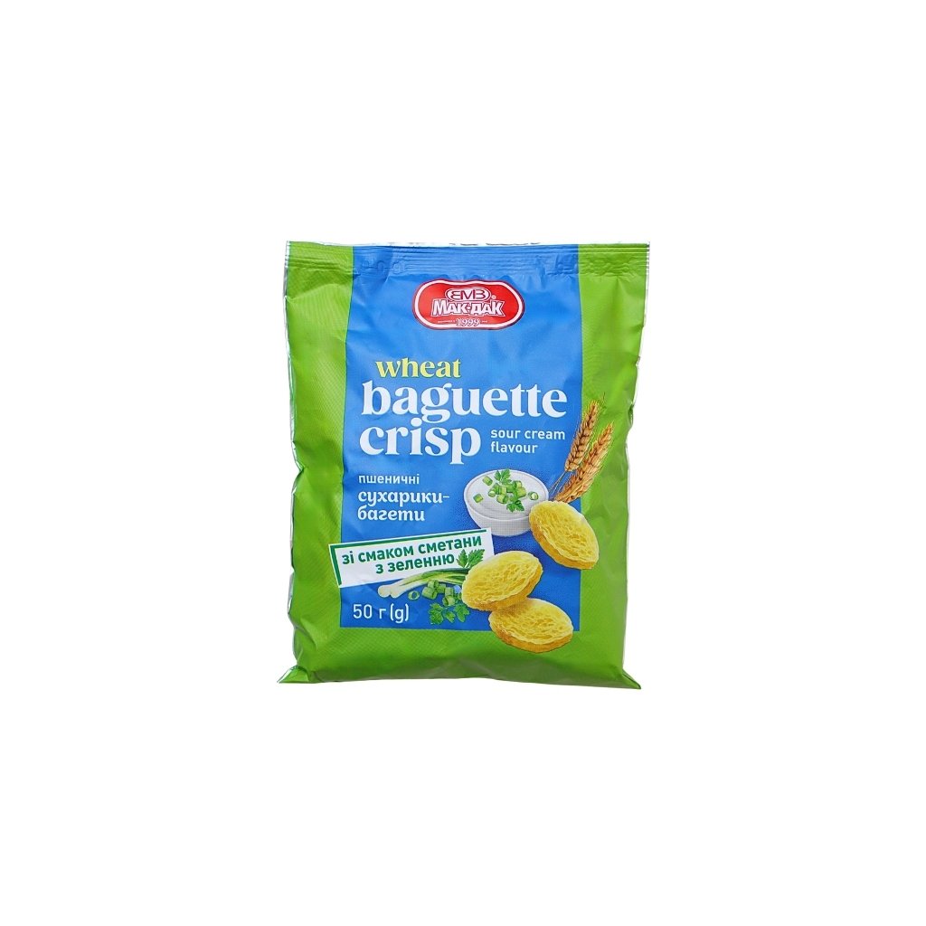 Sucharki-bagietki pszenne o smaku śmietany z ziołami “Mak-Dak” 50g