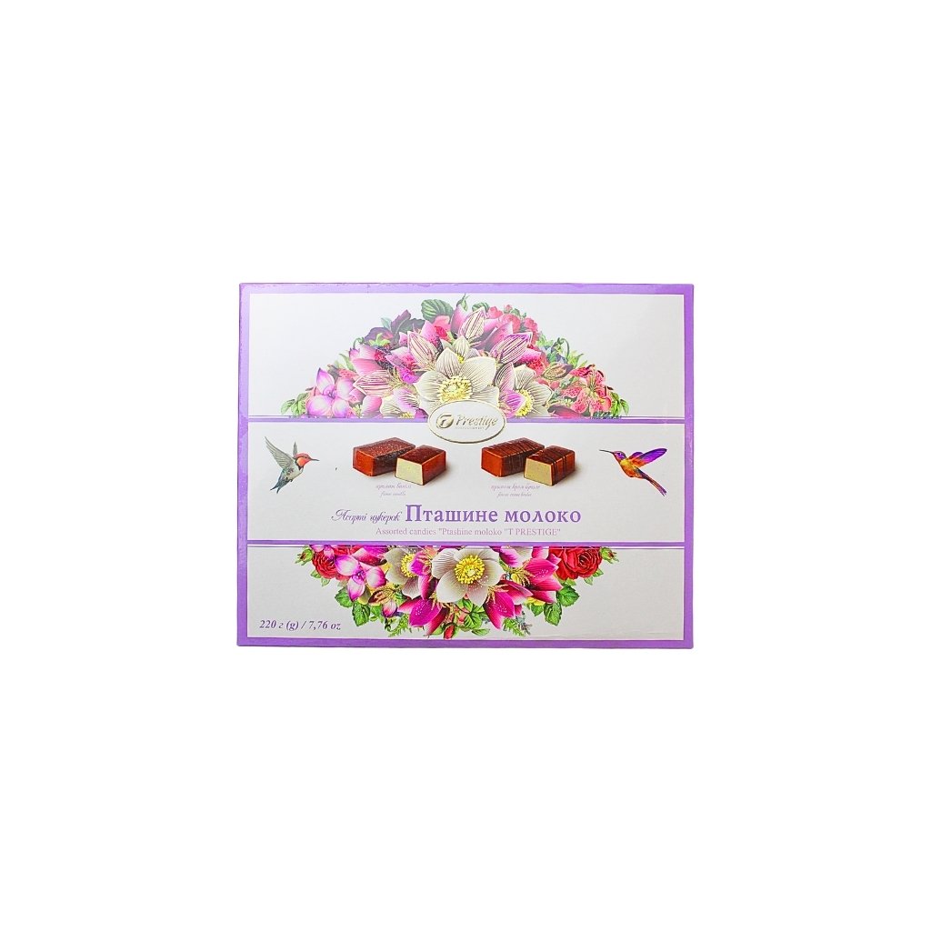 Cukierki o smaku waniliowym i crem brule w polewie cukierniczej “Ptasie mleczko” 220g