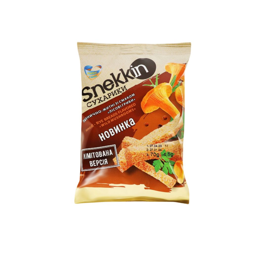 Grzanki o smaku grzybów leśnych “Snekkin” 70g