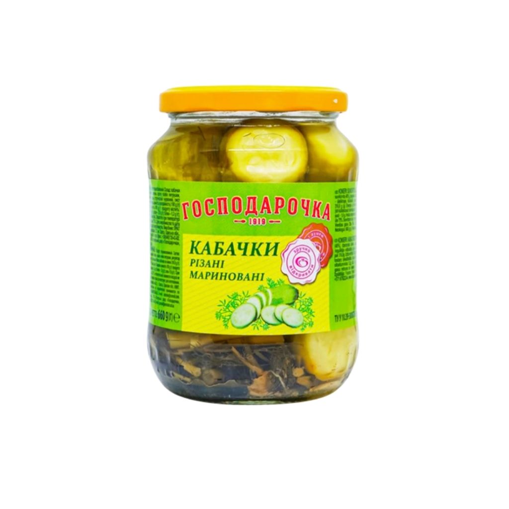 Cukinia marynowana kawalki “Gospodaroczka” sloik 660g