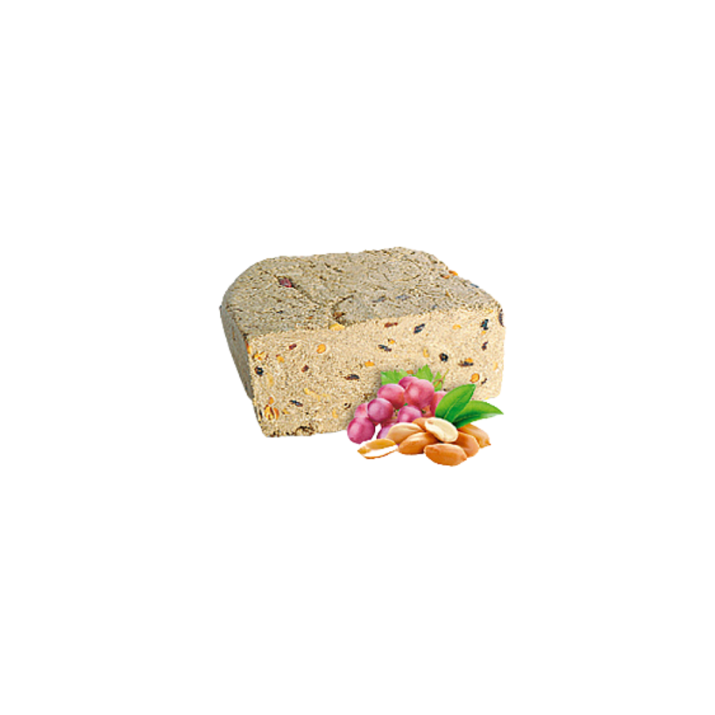 Chałwa słonecznikowa z orzechami ziemnymi i rodzynkami (100g) “Złoty Wiek” luz