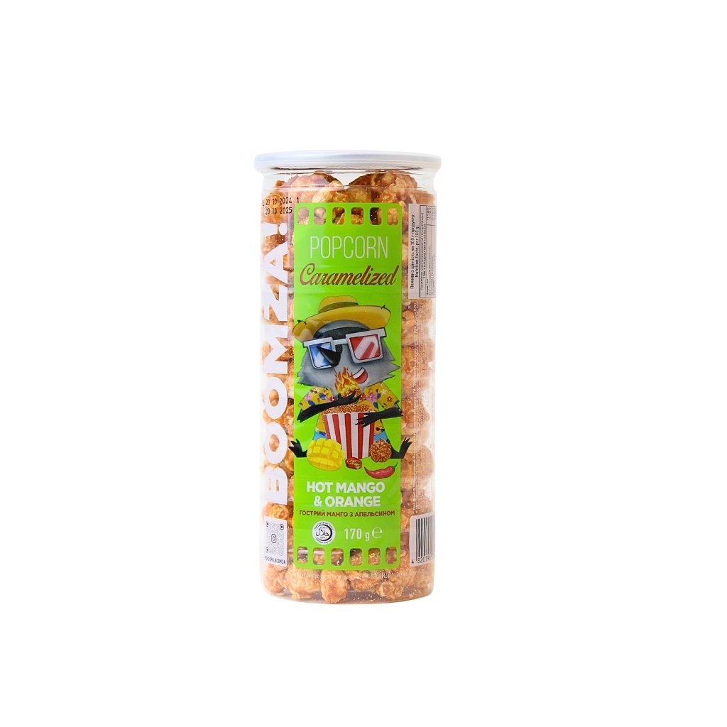 Popcorn karmelowy w rurie mango z pomaranczą “Boomza” 170g