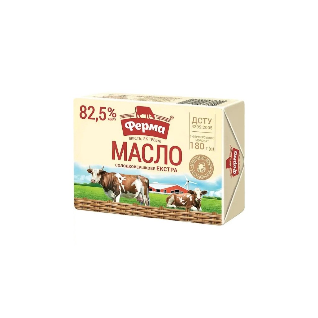 Masło słodkie śmietankowe extra 82,5% “Ferma” 180g