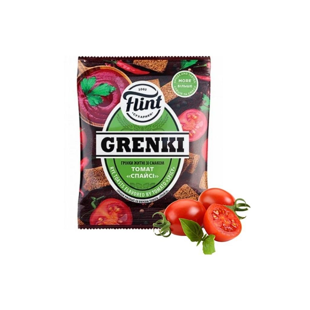 Sucharki żytnie o smaku pomidora spicy Grenki “Flint” 55g