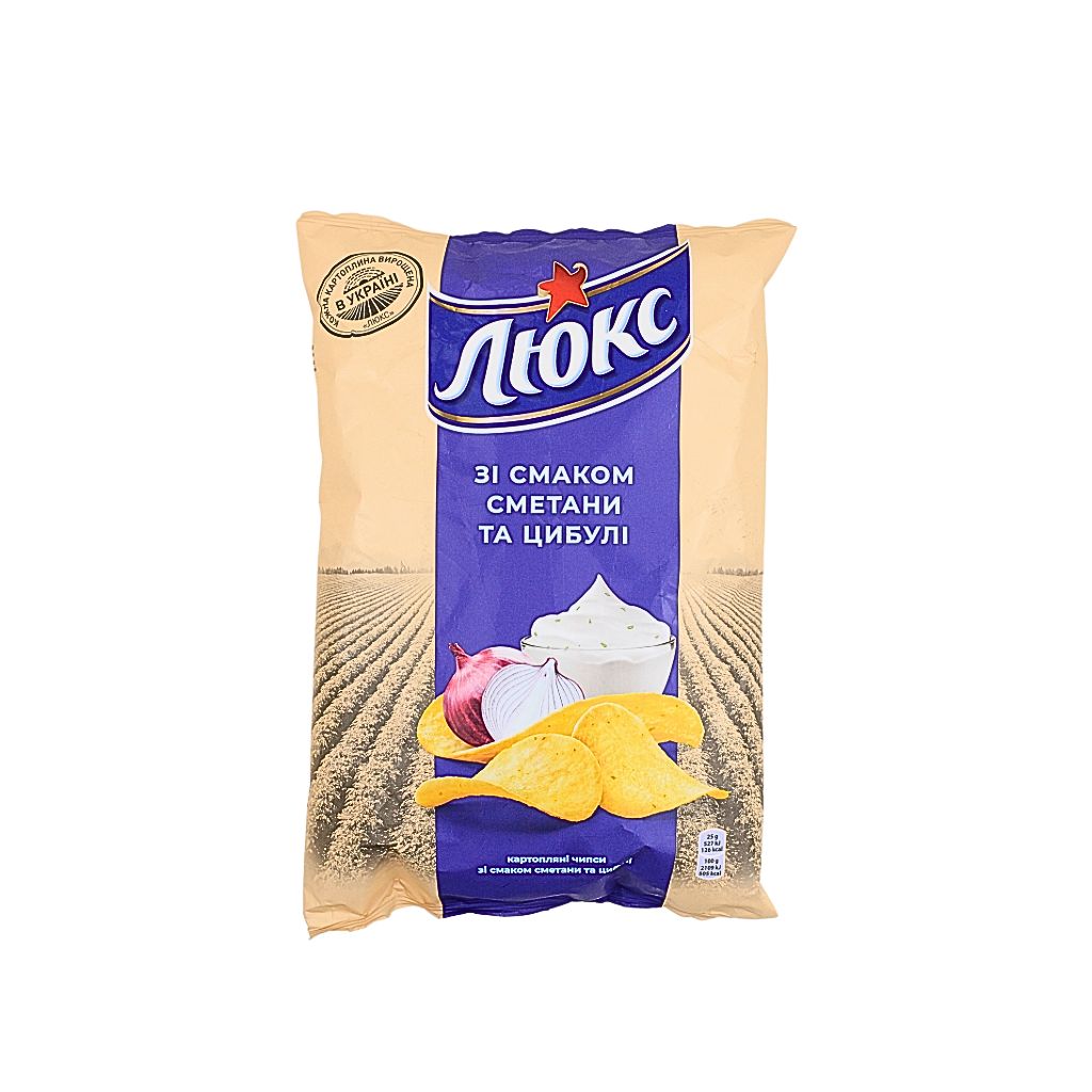 Chipsy ziemniaczane o smaku śmietany i cebuli “Lyuks” 133g