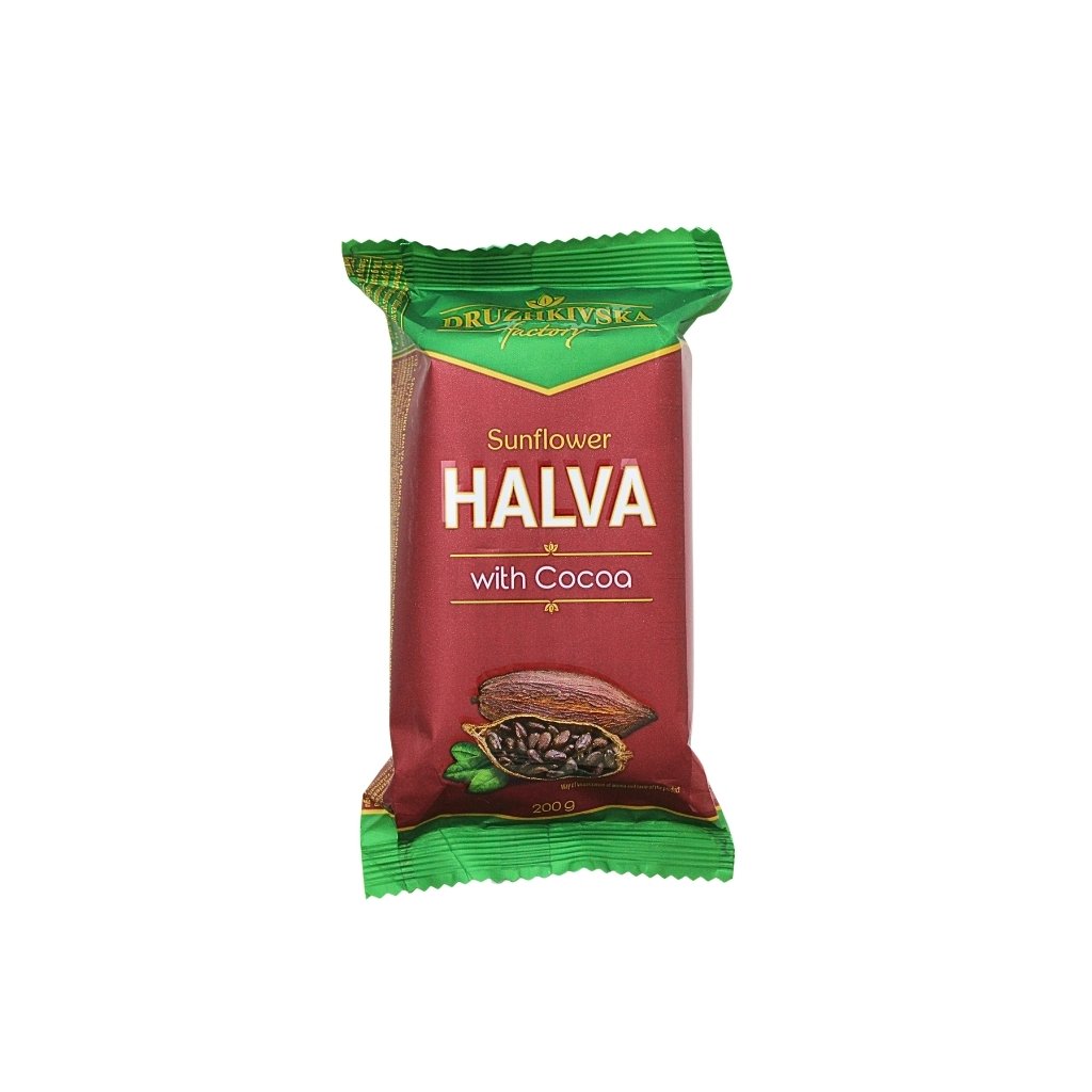 Chałwa słonecznikowa o smaku kakaowym “Druzhkovskaya” 200g