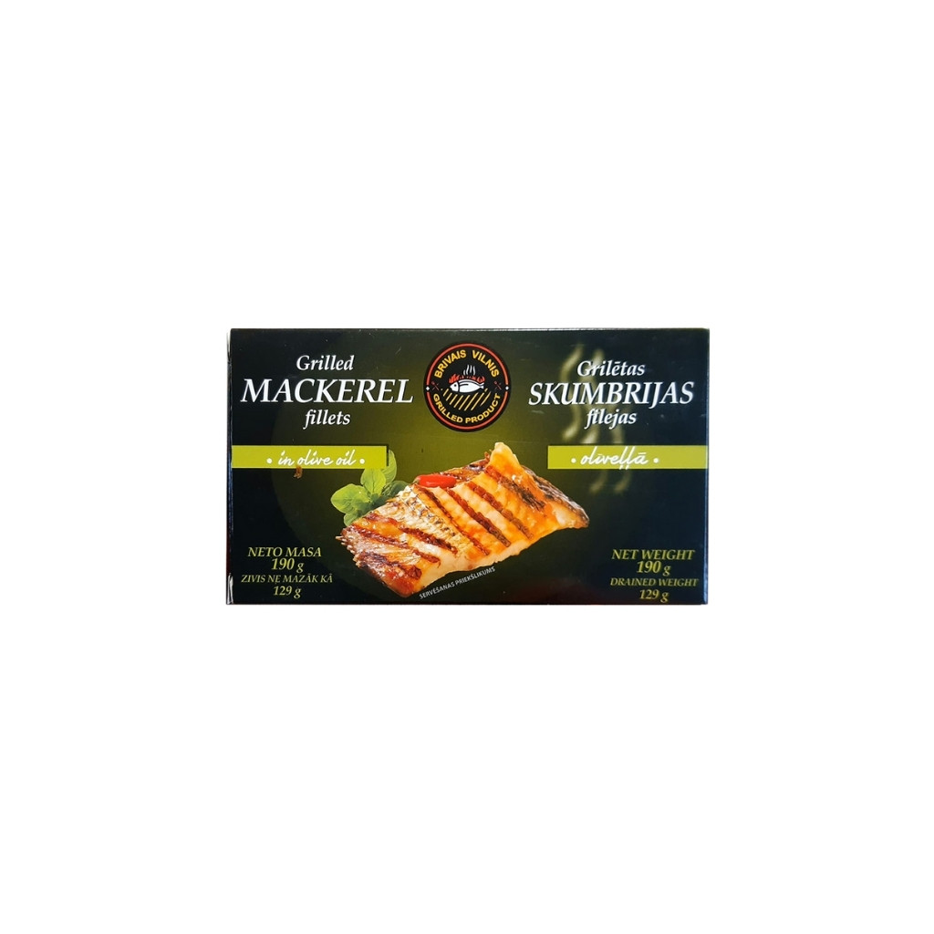 Makrela filet grilowany z grilla w oliwie “Brivais Vilnis” 190g