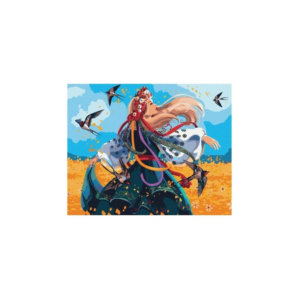 Zestaw do malowania po numerach. “Ukraińska kobieta w tańcu ęJennifer Sikora” 40x50cm