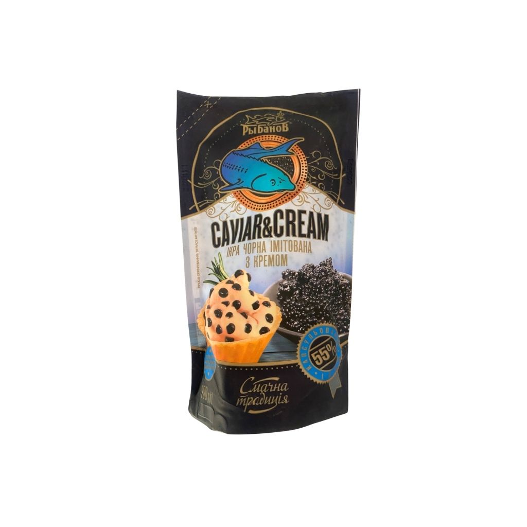 Pasta rybna imitacja kawior i cream czarny “Rybanow” Doypack 200g