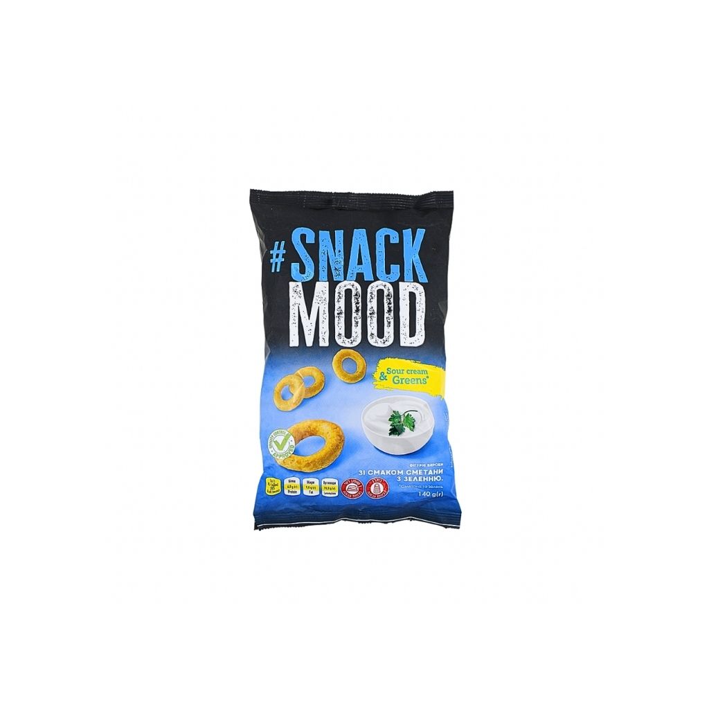 Przekąska pszenna figurna o smaku śmietany i żieleni “Snack Mood” 140g