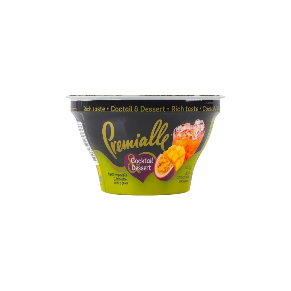 Deser z nadzieniem Mango marakuja o smaku białego rumu 9% “Premialle” 140g