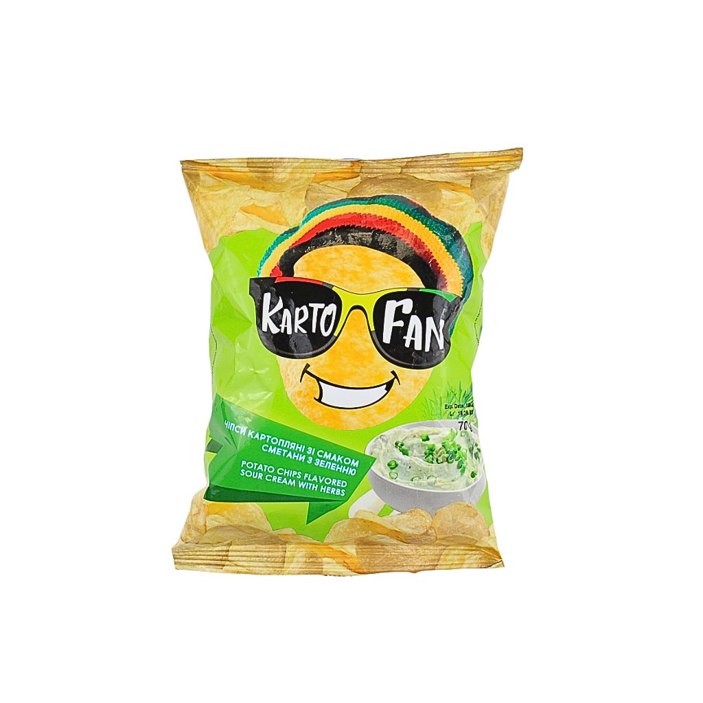 Chipsy ziemniaczane o smaku śmietany i żieleni “KartoFAN” 70g