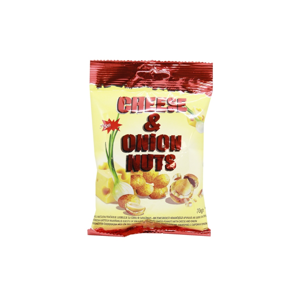 Orzeszki chrupiące ziemne w panierce z  serem i cebulą “JEGA” 100g