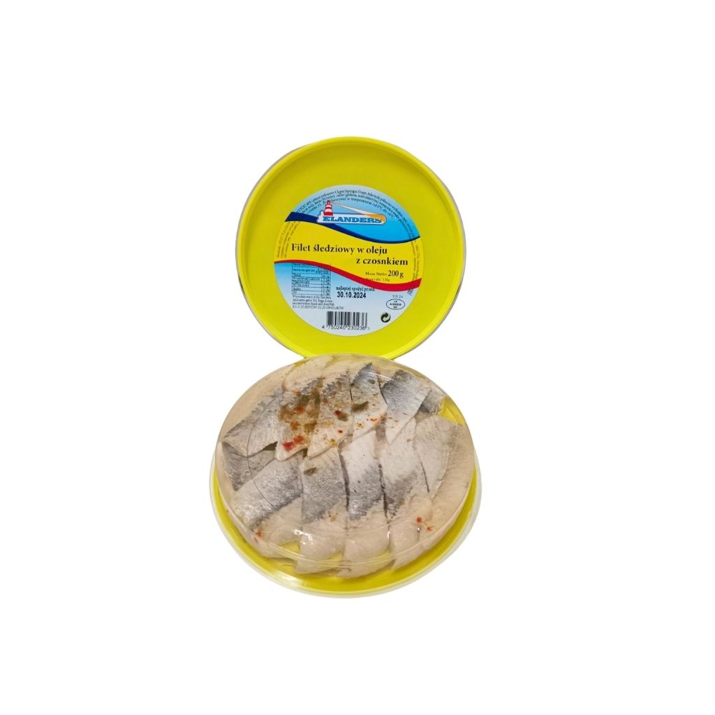 Śledż filet w oleju z czosnkiem “Elanders” 200g