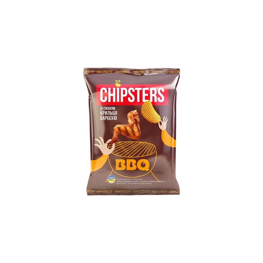 Chipsy ziemniaczane karbowane o smaku Skrzydełka BBQ “TM Chipster’s” 95g