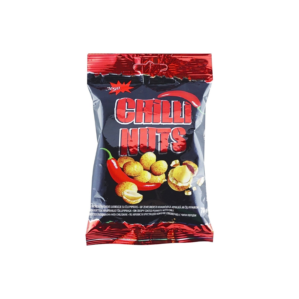 Orzeszki chrupiące ziemne w panierce o smaku chili meksykańskim “JEGA” 100g