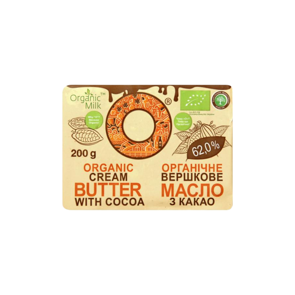 Masło ekstra organiczne czekoladowe 62% “Organic milk” 200g