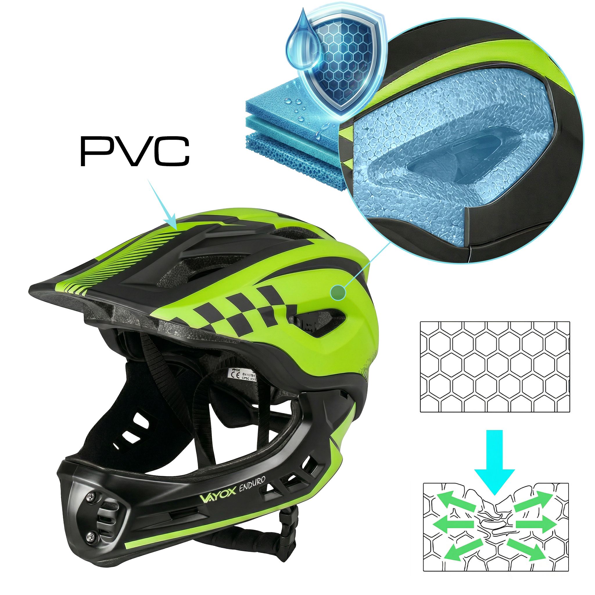 Certyfikowany kask Vayox Enduro zabezpieczający głowę przed urazami