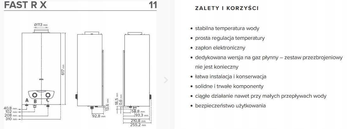 Ariston Fast R X 11 - trwałe komponenty