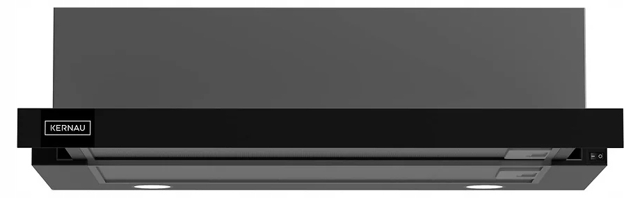 Okap całkowicie schowany w czarnej szafce