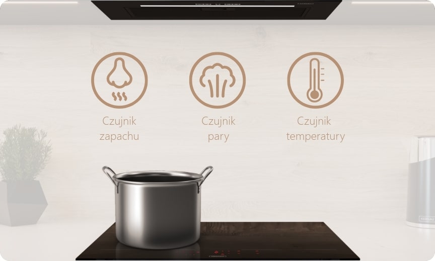 Ikony czujników Steam Sensor – para, zapach, temperatura